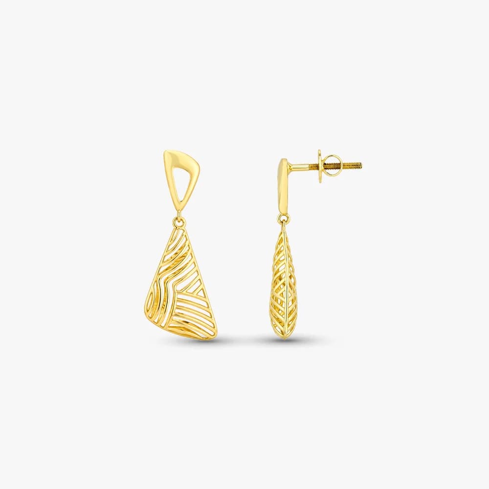Elegant Triangle Gold Drop Earrings — image 3