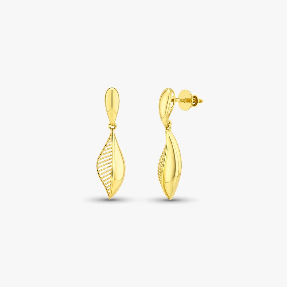 Delicate Leaf Gold Drop Earrings — image 1