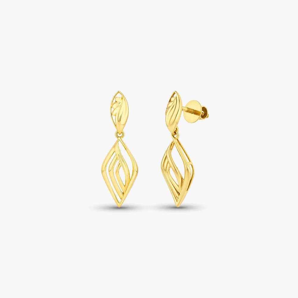 Sleek Silhouette Gold Drop Earrings — image 1