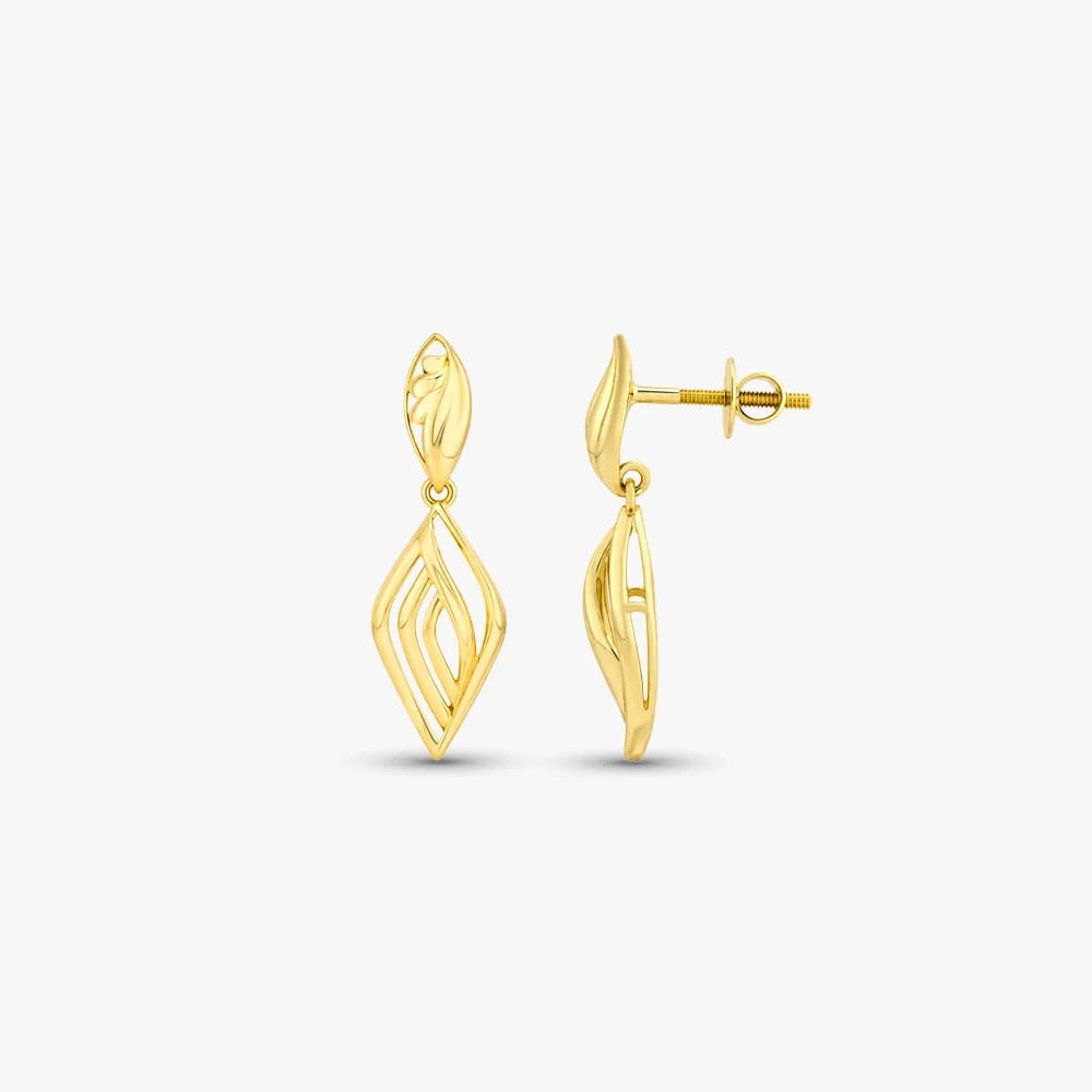Sleek Silhouette Gold Drop Earrings — image 3