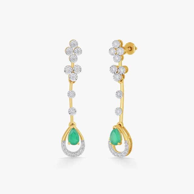 Verdant Drop Diamond Earrings
