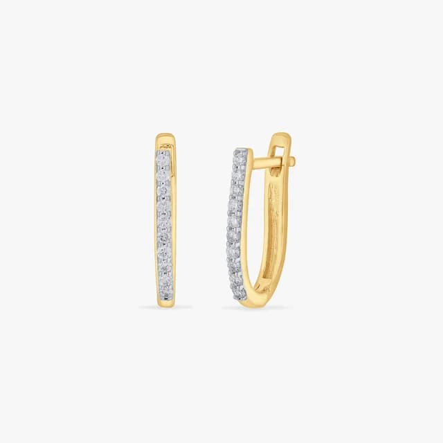 Iconic Line Diamond Hoop Earrings